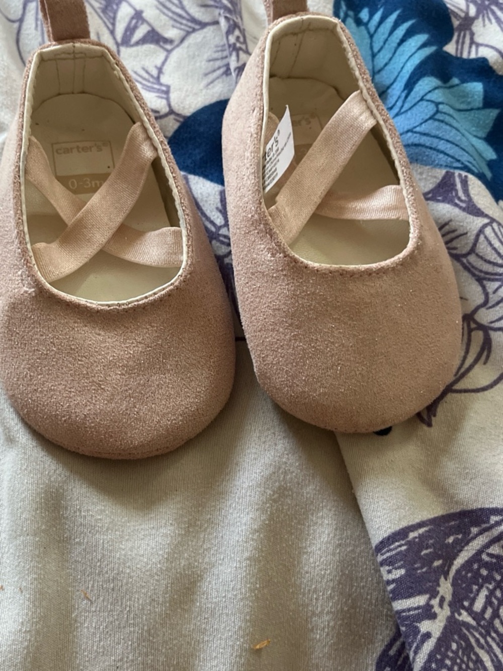 Carter's Blush Pink Suede Mary Jane Flats